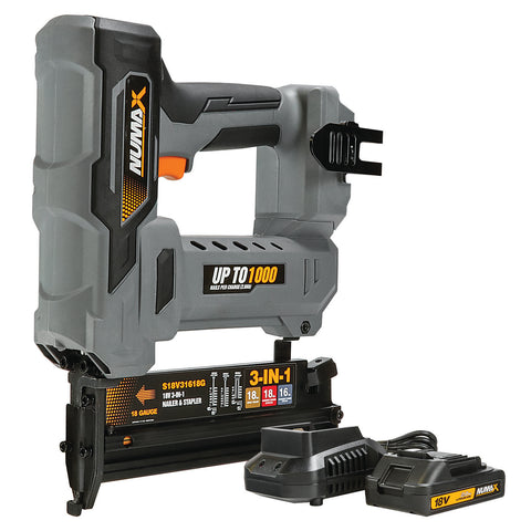 18V Cordless 3-in-1 16 and 18-Gauge Nailer / Stapler Kit