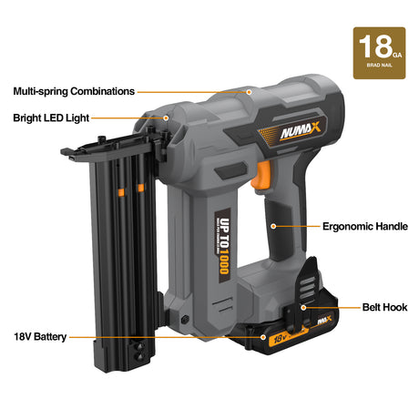 18V Cordless 18-Gauge 2" Brad Nailer Kit