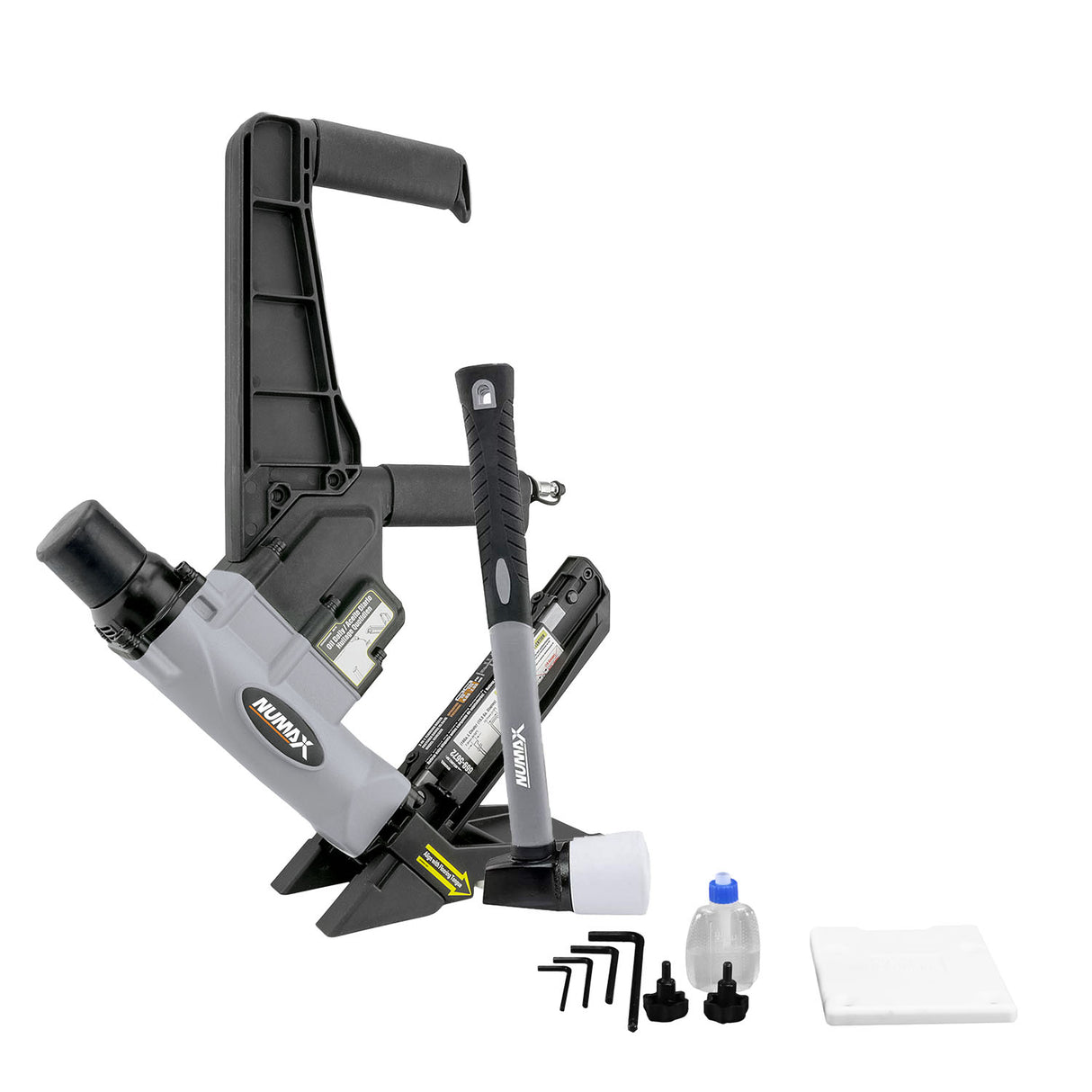 Pneumatic 2-in-1 15.5-Gauge and 16-Gauge 2" Dual Handle Flooring Nailer / Stapler