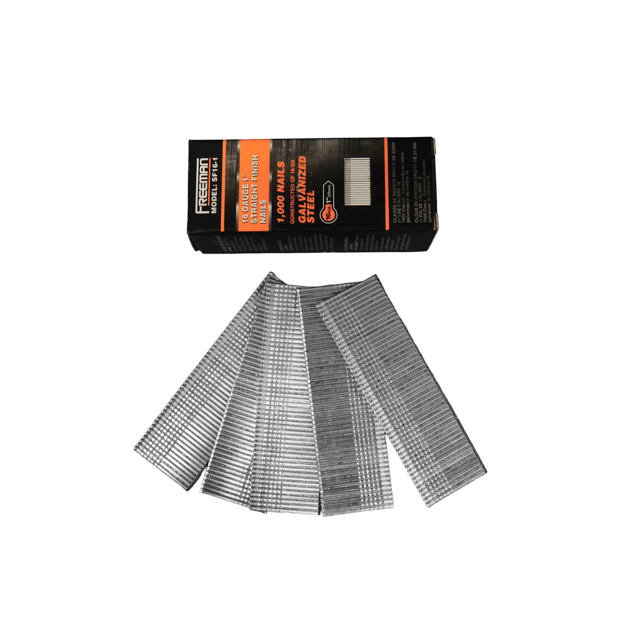 SF16-1 16-Gauge 1" Glue Collated Straight Finish Nails (1000 Count)
