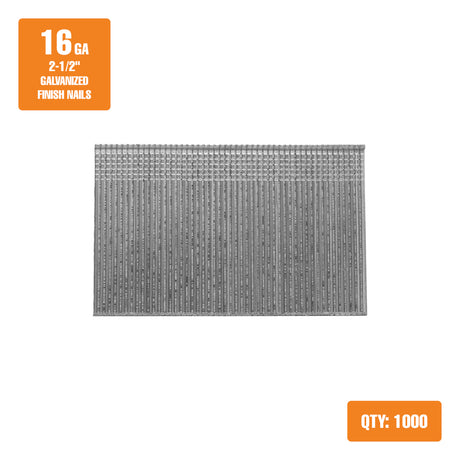 16-Gauge 2-1/2" Glue Collated Straight Finish Nails (1000 Count)
