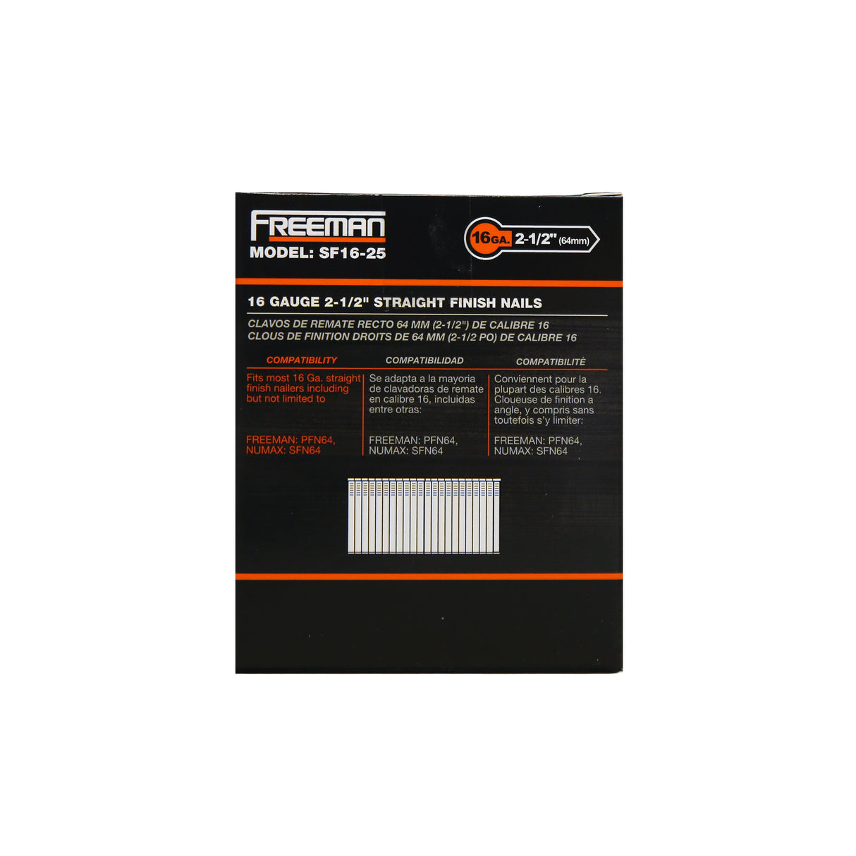 16-Gauge 2-1/2" Glue Collated Straight Finish Nails (1000 Count)