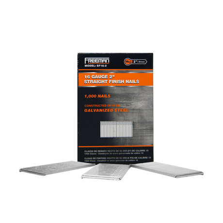 SF16-2 16-Gauge 2" Glue Collated Straight Finish Nails (1000 Count)
