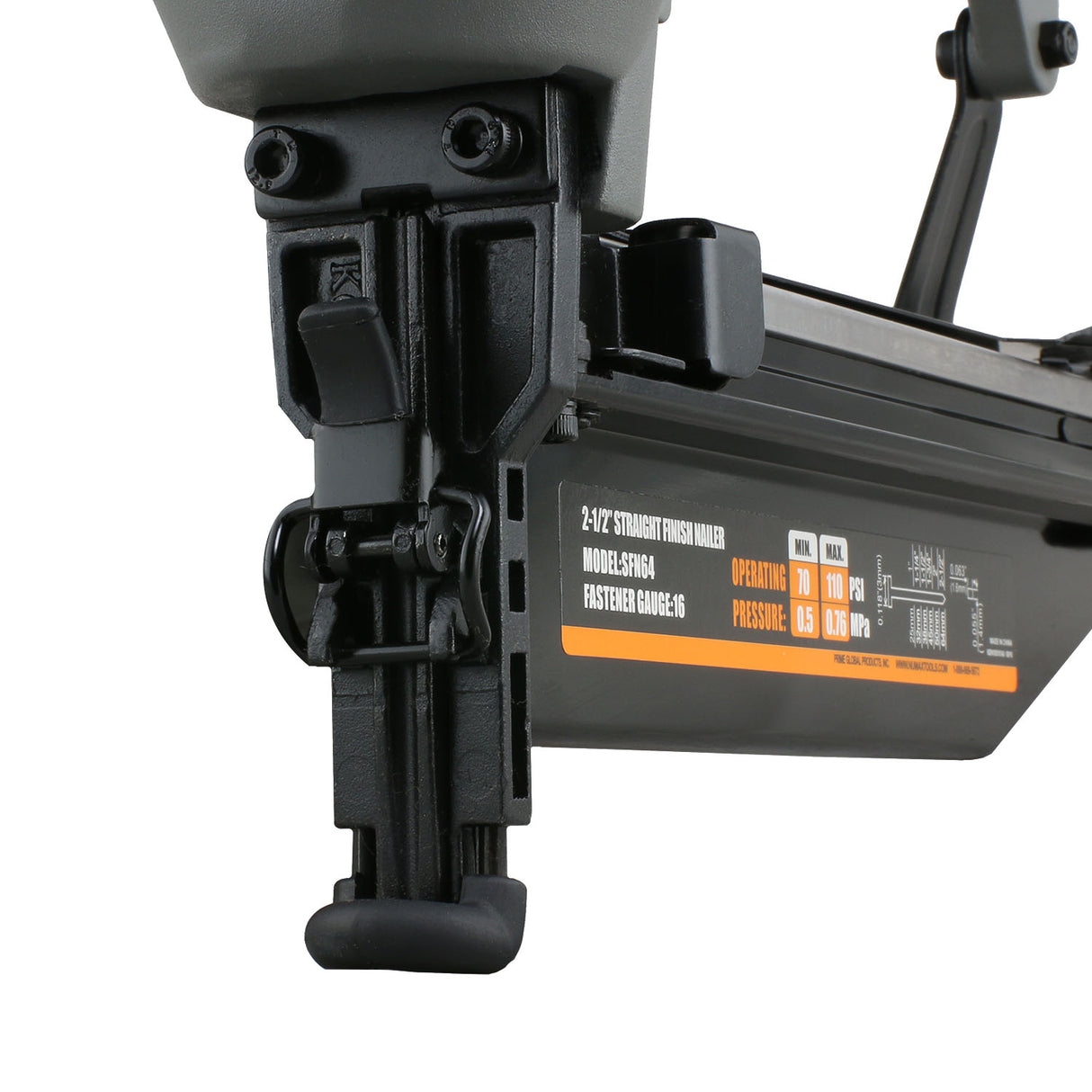 Pneumatic 16-Gauge 2-1/2" Straight Finish Nailer with Nails