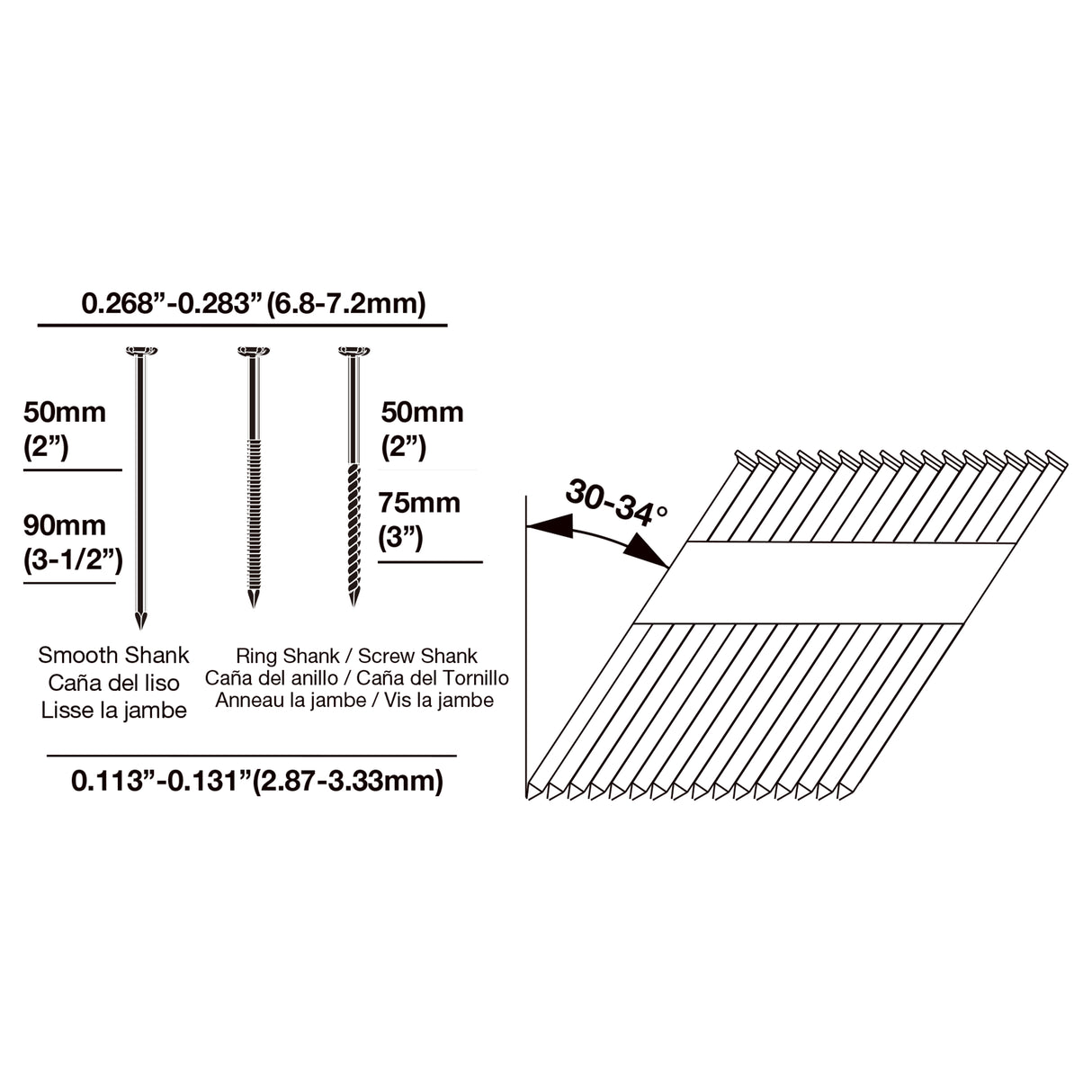 Pneumatic 34 Degree 3-1/2" Framing Nailer