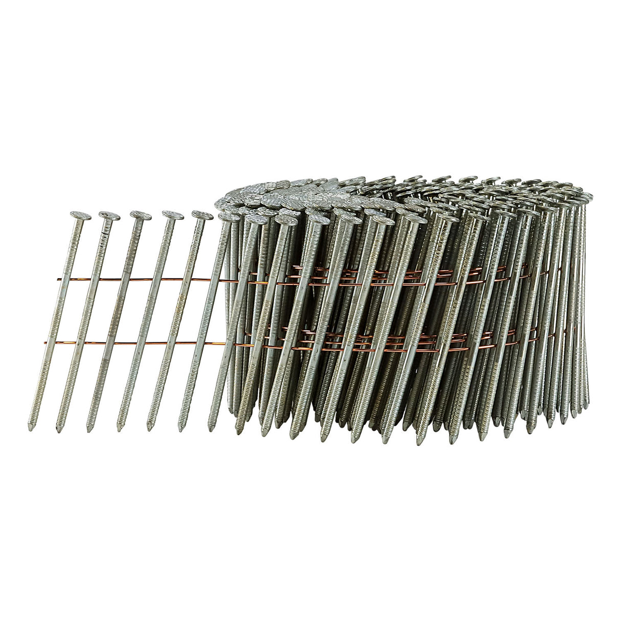 15 Degree 2-1/2" Wire Collated Galvanized Ring Shank Coil Siding Nails (3600 Count)