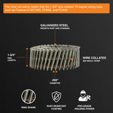 15 Degree 1-3/4" Wire Collated Hot Dipped Galvanized Ring Shank Coil Siding Nails (3600 Count)
