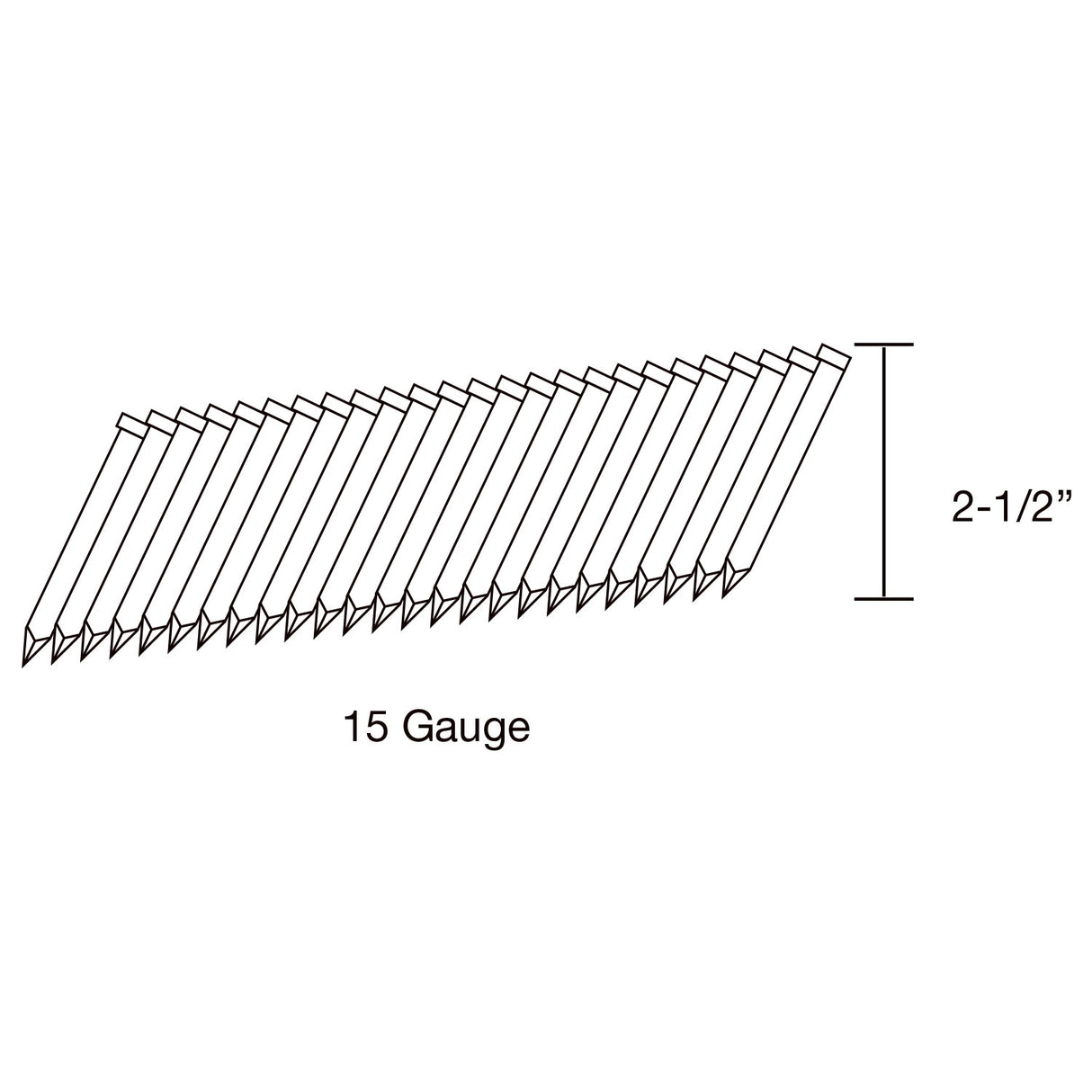 SSAF1534-25 15-Gauge 34 Degree Angle 2-1/2" Glue Collated Stainless Steel Finish Nails (1000 Count)