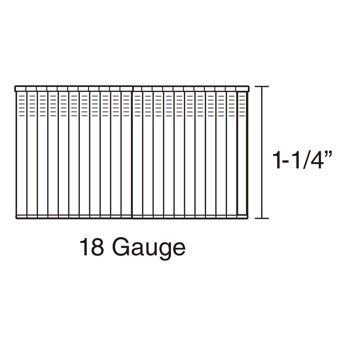 SSBN18-125 18-Gauge 1-1/4" Glue Collated Stainless Steel Brad Nails (1000 Count)