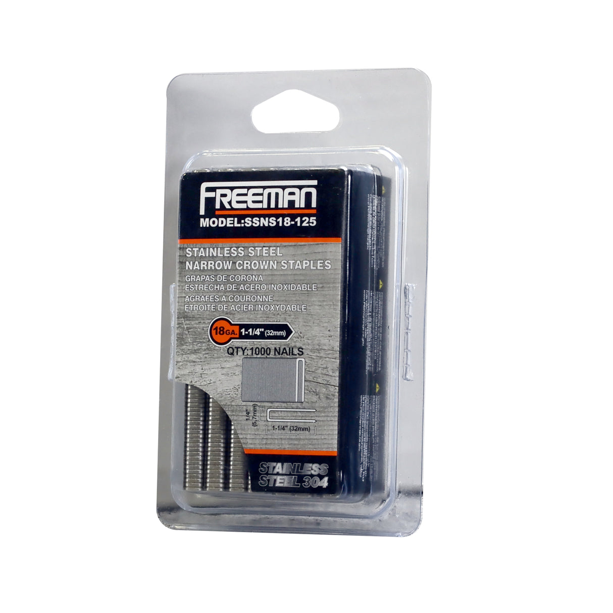 18-Gauge 1-1/4" Glue Collated Stainless Steel Narrow Crown Staples (1000 Count)