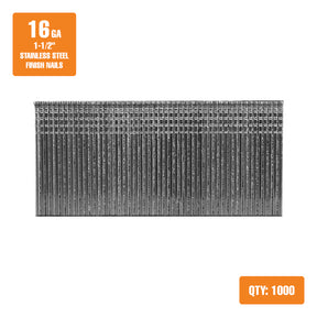 SSSF16-15 16-Gauge 1-1/2" Glue Collated Stainless Steel Straight Finish Nails (1000 Count)