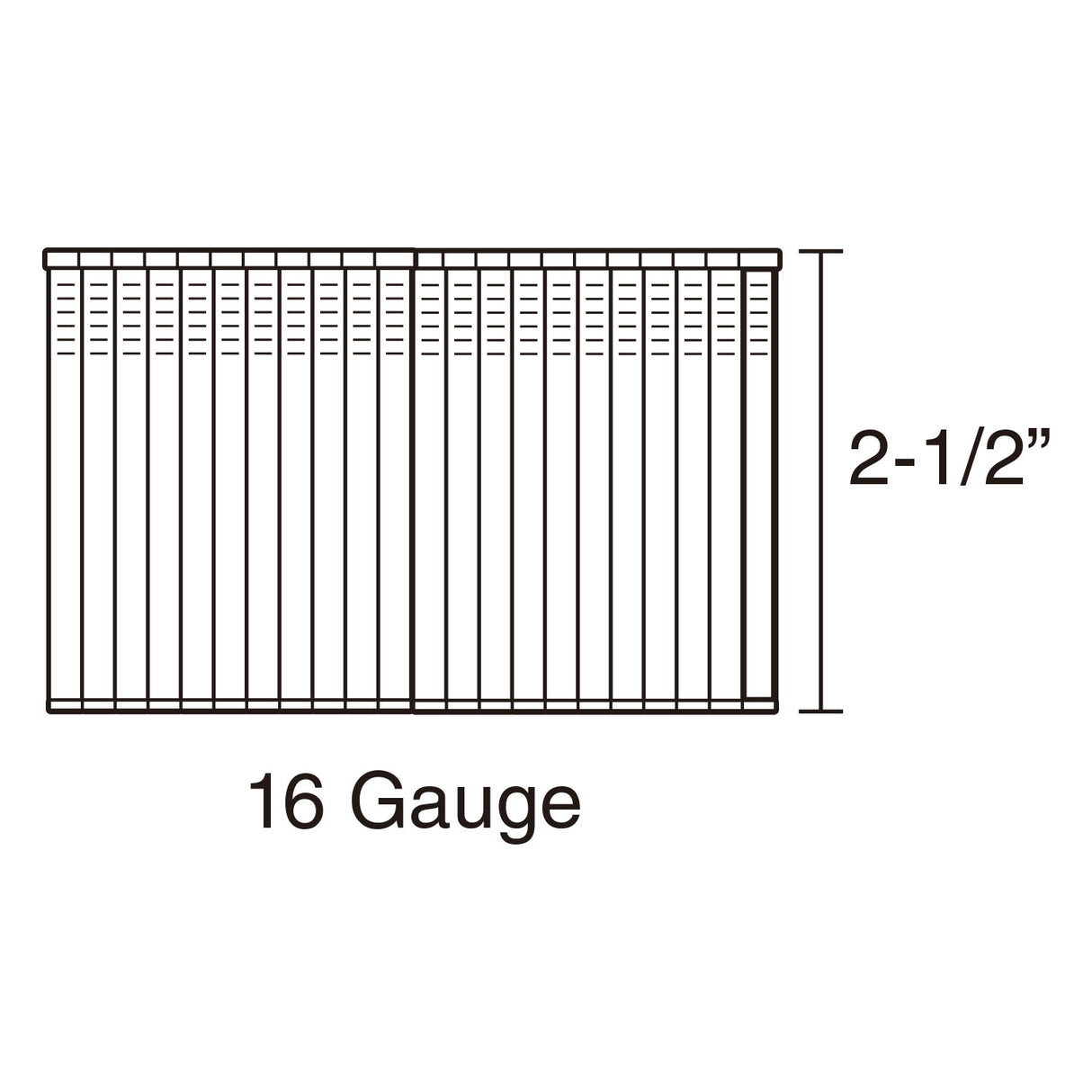 SSSF16-25 16-Gauge 2-1/2" Glue Collated Stainless Steel Straight Finish Nails (1000 Count)