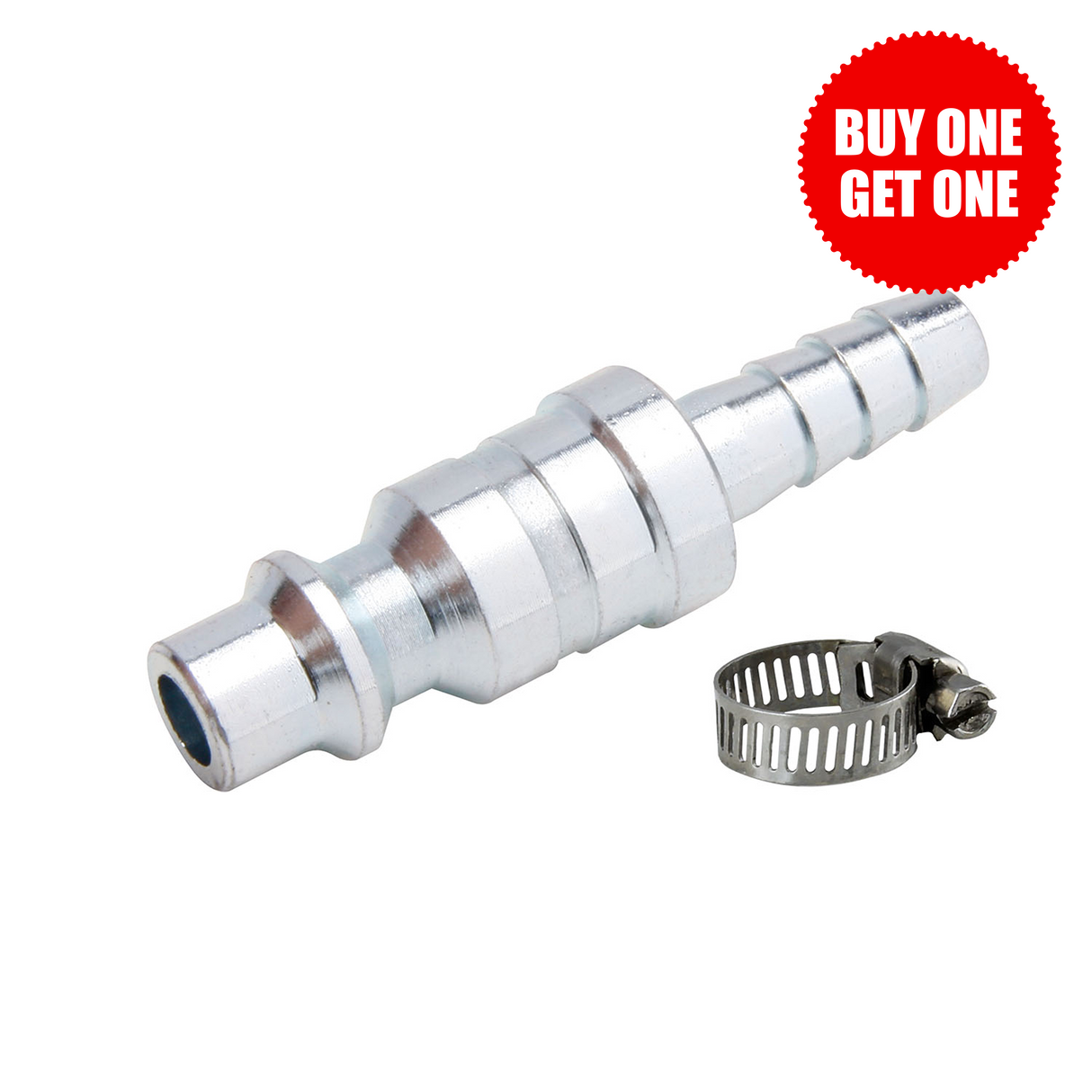 1/4" x 1/4" Industrial Barbed Plug with Clamp