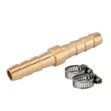 Z1414MMBC 1/4" x 1/4" Male to Male Brass Barbed Coupler with Clamps