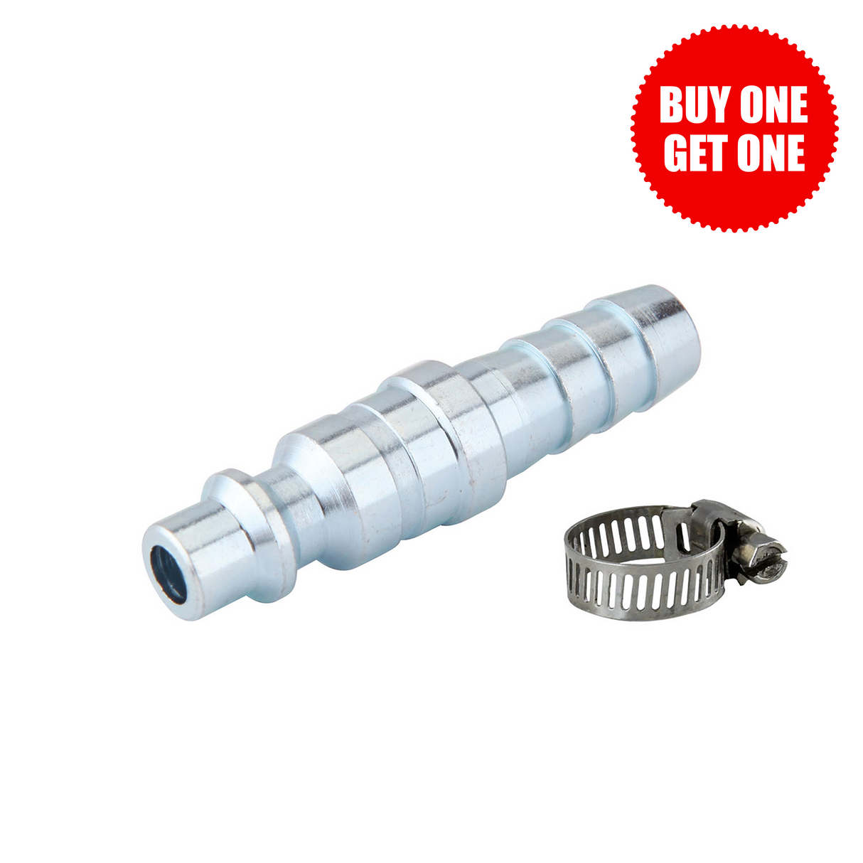 1/4" x 3/8" Industrial Barbed Plug with Clamp