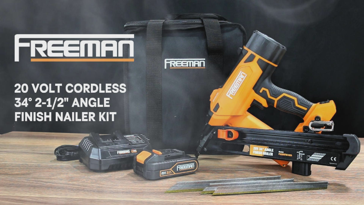 20V Cordless and Brushless 34° 2-1/2" Angle Finish Nailer Kit