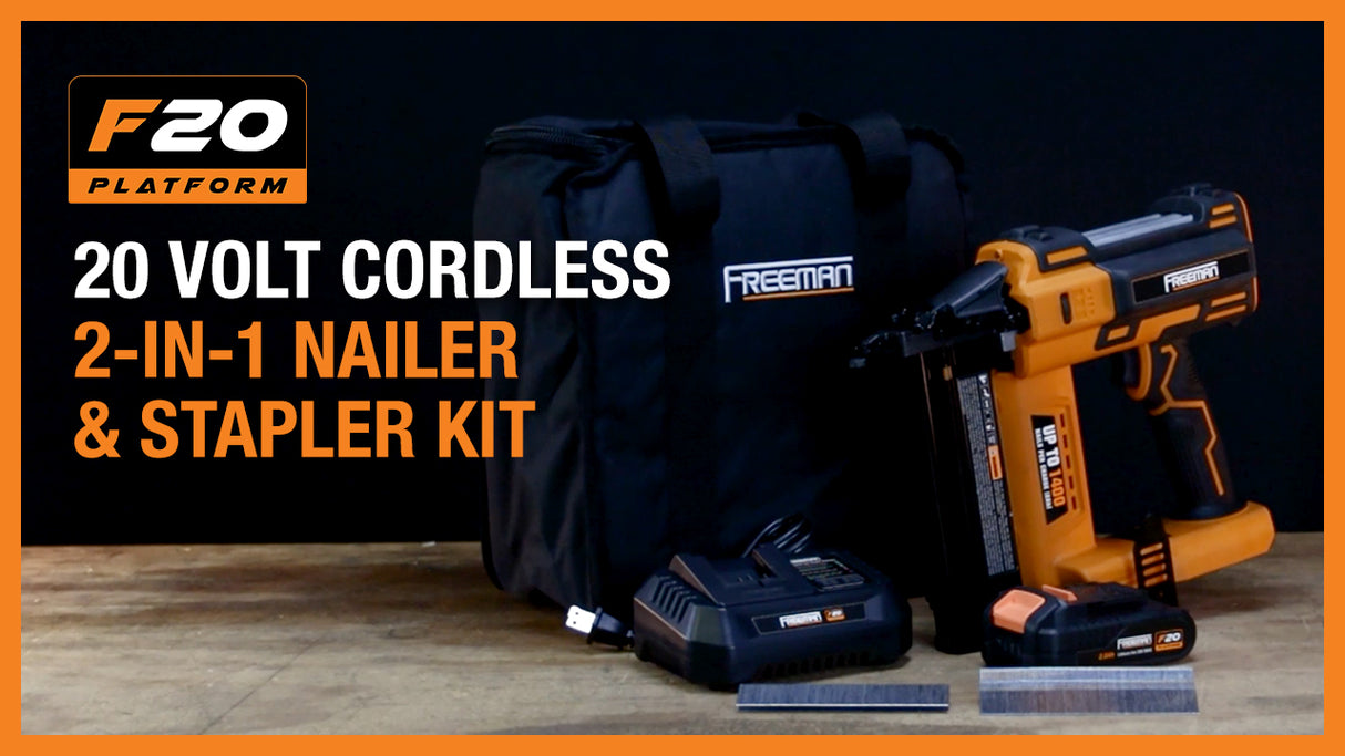 PE20V2118G2 20 Volt Cordless 2-in-1 18-Gauge 2" Nailer / Stapler Kit