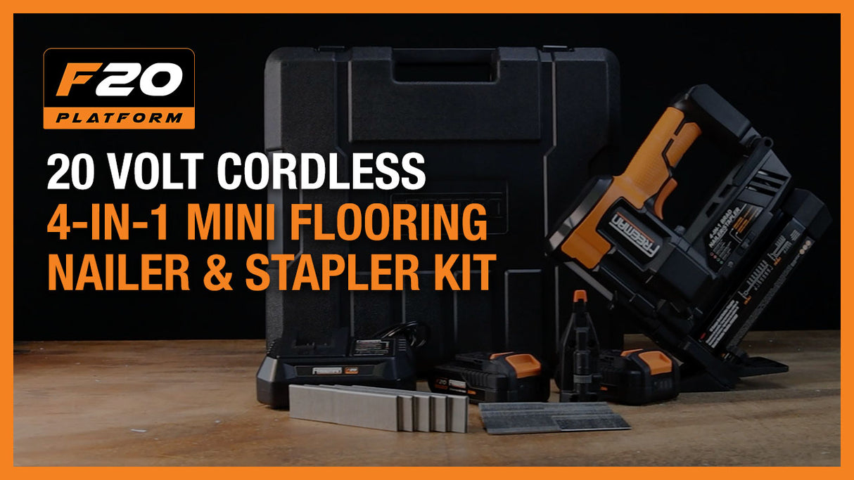 PE4118GF 20 Volt Cordless 4-in-1 18-Gauge 2" Flooring Nailer / Stapler Kit