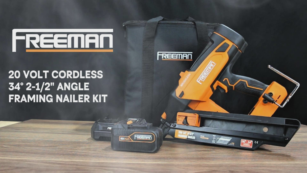 20V Cordless and Brushless 34° 3-1/2" Framing Nailer Kit